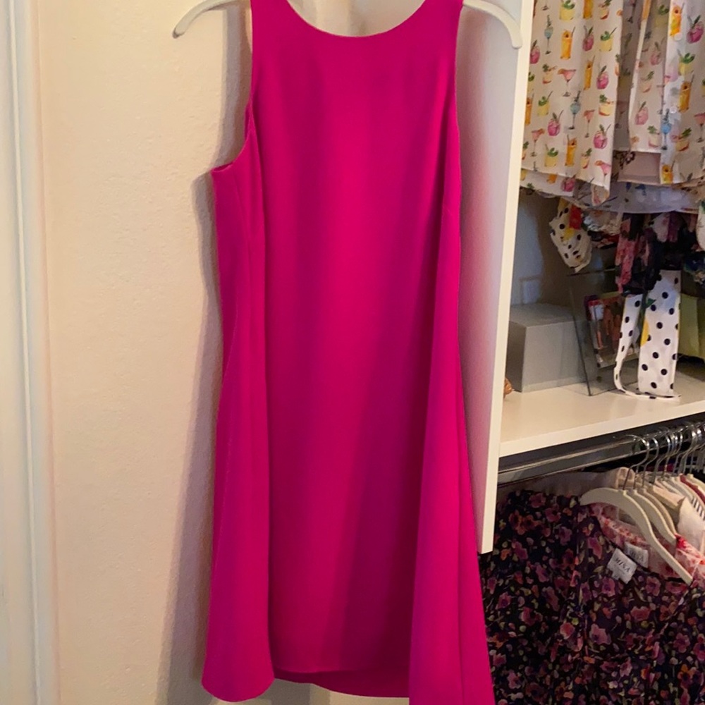 Gorgeous hot pink crepe tunic dress